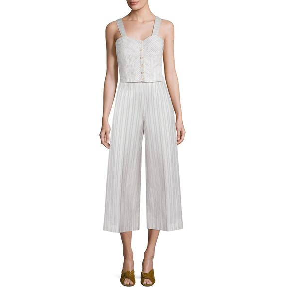 NEW Rebecca Taylor Sleeveless Striped Corset Top - Picture 7 of 9